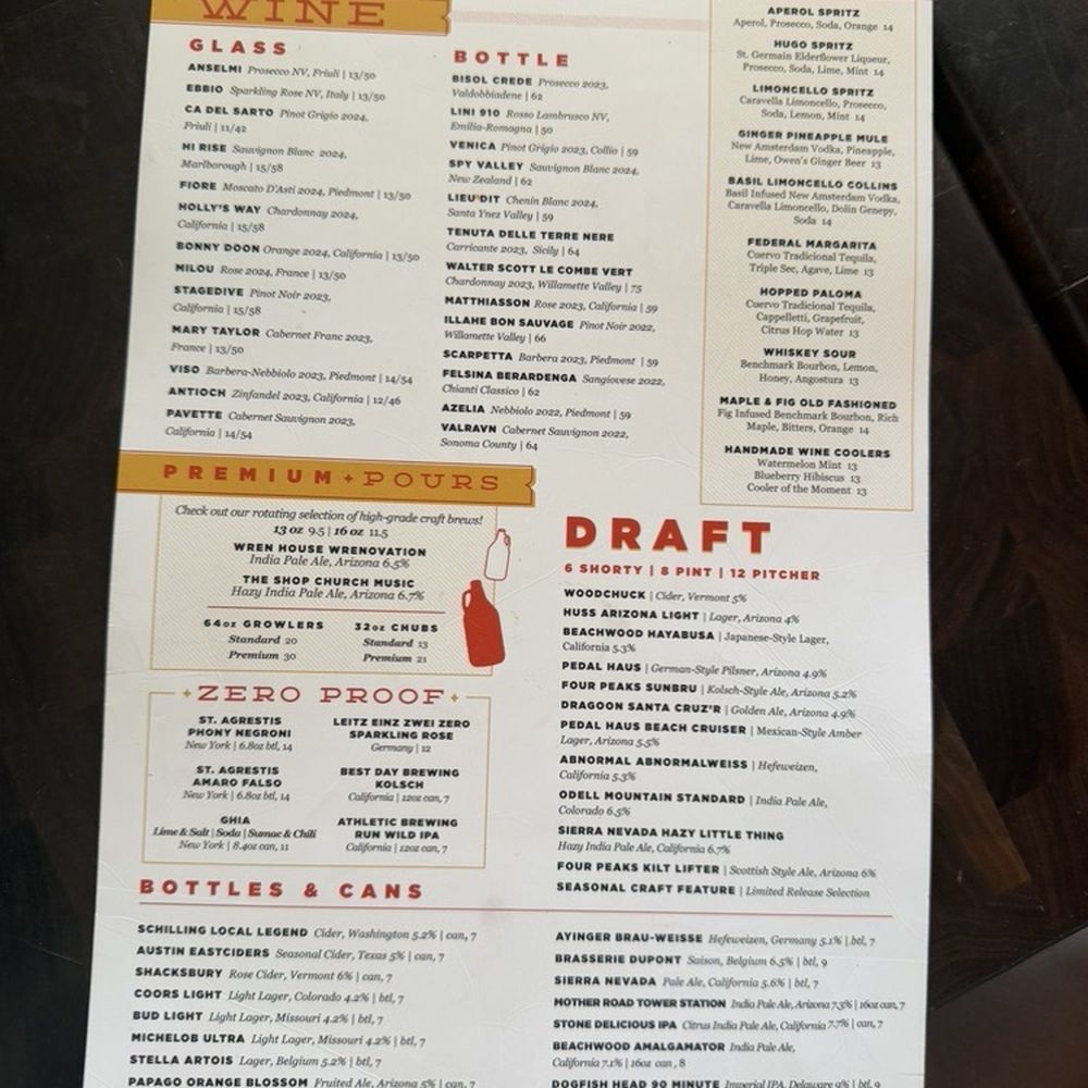 Federal Pizza - Drink menu - Pizza Near Me - Phoenix, Arizona Federal Pizza - Drink menu - Pizza Near Me - Phoenix, Arizona