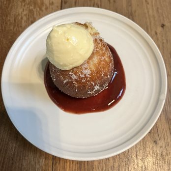 Mama - Sugar-Dusted Bomboloni: Strawberry Jam, Mascarpone Cream, Candied Meyer Lemon - Italian Near Me - Oakland, California Mama - Sugar-Dusted Bomboloni: Strawberry Jam, Mascarpone Cream, Candied Meyer Lemon - Italian Near Me - Oakland, California