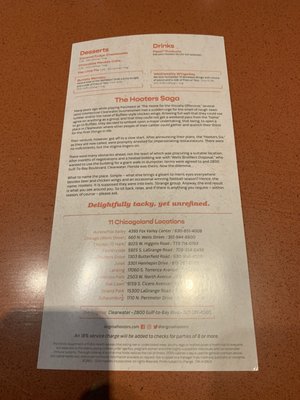 Menu photo 2 Hooters Countryside, IL