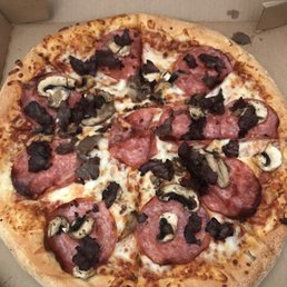 Hand tossed pizza salami mushroom and philly steak
