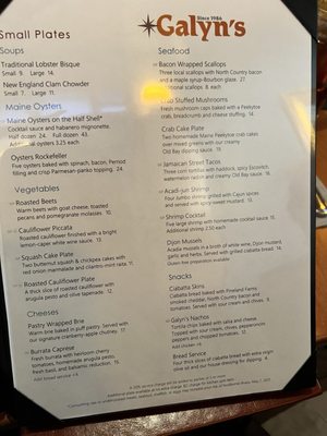 Menu photo 5 Galyn's Bar Harbor, ME