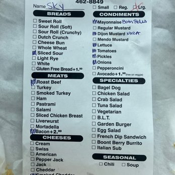 The Bottle Shop - a menu for a sandwich - Delis Near Me - Ukiah, California