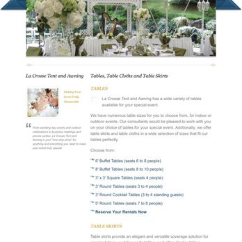 La Crosse Tent & Awning - Their website versus the reality of what they offer - Party Equipment Rentals Near Me - La Crosse, Wisconsin La Crosse Tent & Awning - Their website versus the reality of what they offer - Party Equipment Rentals Near Me - La Crosse, Wisconsin