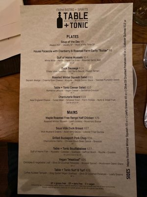 Menu photo 3 Table and Tonic Conway, NH
