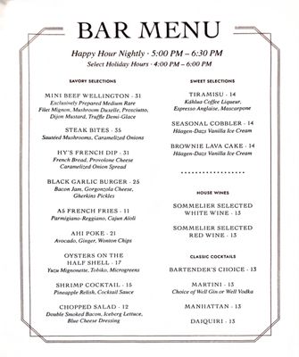Menu photo 6 Hy's Steak House Honolulu, HI Menu photo 6 Hy's Steak House Honolulu, HI