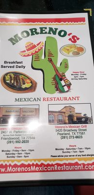 Menu photo 6 Moreno's Mexican Restaurant Pearland, TX Menu photo 6 Moreno's Mexican Restaurant Pearland, TX