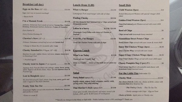 Menu photo 2 Cheeky Chewies Cafe Laverton, VIC Menu photo 2 Cheeky Chewies Cafe Laverton, VIC