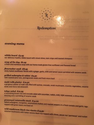 Menu photo 1 Redemption London, XGL Menu photo 1 Redemption London, XGL