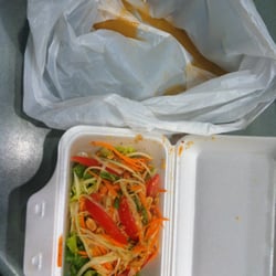 Aroy Thai - The green papaya salad spilled all over the bag :(