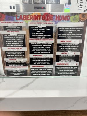 Menu photo 5 Laberinto de Humo Newark, CA