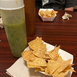 Complimentary chips and your choice of salsa Complimentary chips and your choice of salsa