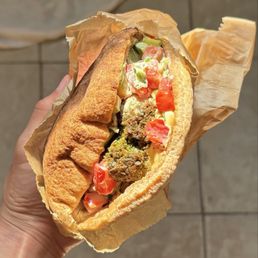 green falafel pita green falafel pita
