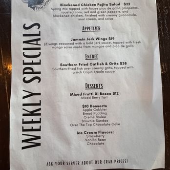 Nicks Fish House - Weekly specials - Seafood Near Me - Baltimore, Maryland