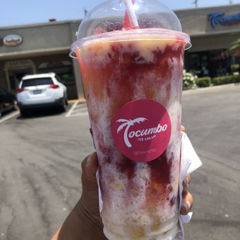 Tocumbo Ice Cream - Strawberry pineapple raspado with lechera. - Desserts Near Me - Anaheim, California