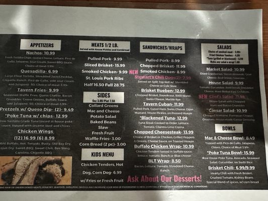 Menu photo 1 Stewarts Tavern Raeford, NC
