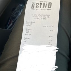 The Grind Coffee House - $5.39 + tax for medium smoothie 50 cents for water 