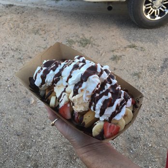 With Love Waffles - The Strawberry Banana with chocolate ganache. The Smore's.  So good - Food Trucks Near Me
