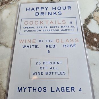 Clio - Happy Hour menu - Mediterranean Near Me - Omaha, Nebraska
