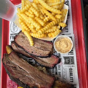 Fikscue Craft BBQ - Half lb brisket,  1.3 lb Dino rib,  fries - Barbeque Near Me - Alameda, California