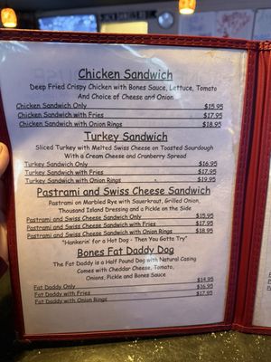 Menu photo 4 Bones Roadhouse Placerville, CA