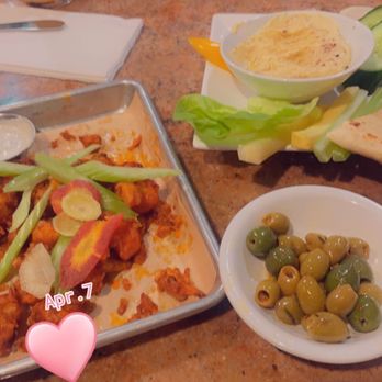 Craft Roots - Hummus appetizer, olives and buffalo cauliflower which was my favorite. - Bars Near Me - Morgan Hill, California Craft Roots - Hummus appetizer, olives and buffalo cauliflower which was my favorite. - Bars Near Me - Morgan Hill, California