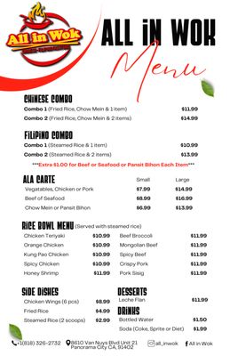 Menu photo 1 All In Wok Panorama City, CA