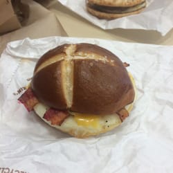 Dunkin' - Pretzel bun breakfast sandwich
