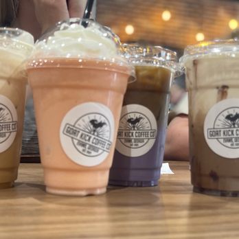 Goat Kick Coffee - Cinnamon Kick, Peaches & Cream, Ice Uber latte, Toast Ma Goat cold brew - Coffee & Tea Near Me - Evans, Georgia Goat Kick Coffee - Cinnamon Kick, Peaches & Cream, Ice Uber latte, Toast Ma Goat cold brew - Coffee & Tea Near Me - Evans, Georgia