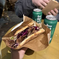 Berliner Döner - Laam döner sandwich with all salads and Gösser bier