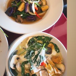 Green curry (front) EF2. Pad Makua Green curry (front) EF2. Pad Makua