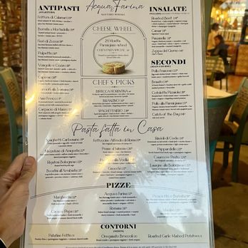 Acqua E Farina - Menu - Italian Near Me - Chula Vista, California