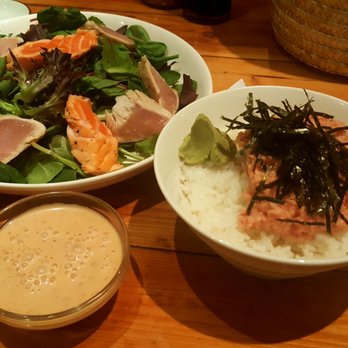 Fukada - Seafood combo with spicy tuna. Not spicy at all;rice are way too sticky and moist. - Japanese Near Me - Irvine, California Fukada - Seafood combo with spicy tuna. Not spicy at all;rice are way too sticky and moist. - Japanese Near Me - Irvine, California