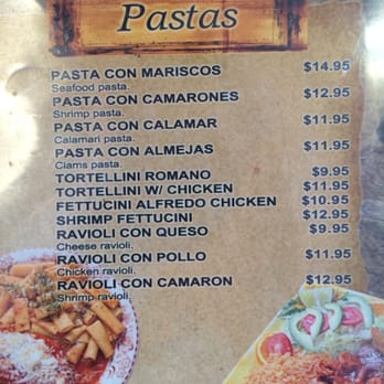 Restaurant Los Langostinos - Pasta menu - Mexican Near Me - Chicago, Illinois