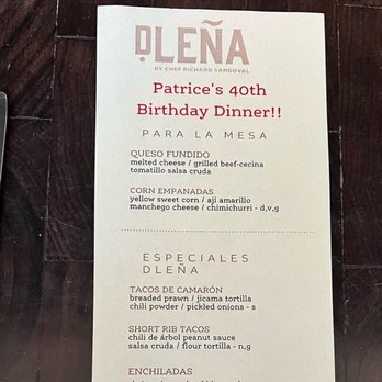 dLeña - Personalized menu for my birthday - Mexican Near Me - Washington, DC, District of Columbia