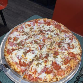 Galaxy Pizza & Arcade - "Meat"eor Pizza (L) - Pizza Near Me - Kingsport, Tennessee Galaxy Pizza & Arcade - "Meat"eor Pizza (L) - Pizza Near Me - Kingsport, Tennessee