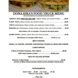 The menu. She has more items on her actual truck. The menu. She has more items on her actual truck.