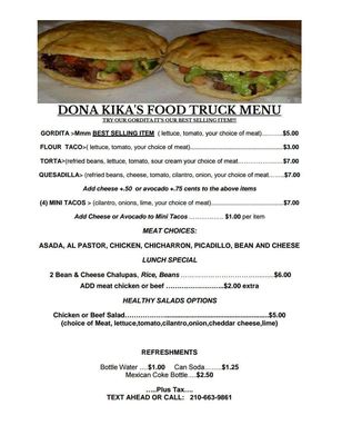 Menu photo 7 Dona Kika's Tacos & Gorditas Von Ormy, TX Menu photo 7 Dona Kika's Tacos & Gorditas Von Ormy, TX