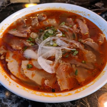 Pho Lantern Restaurant - Small spicy beef noodle soup aka bun bo hue ($8.50 plus tax). - Seafood Near Me - Buffalo, New York Pho Lantern Restaurant - Small spicy beef noodle soup aka bun bo hue ($8.50 plus tax). - Seafood Near Me - Buffalo, New York