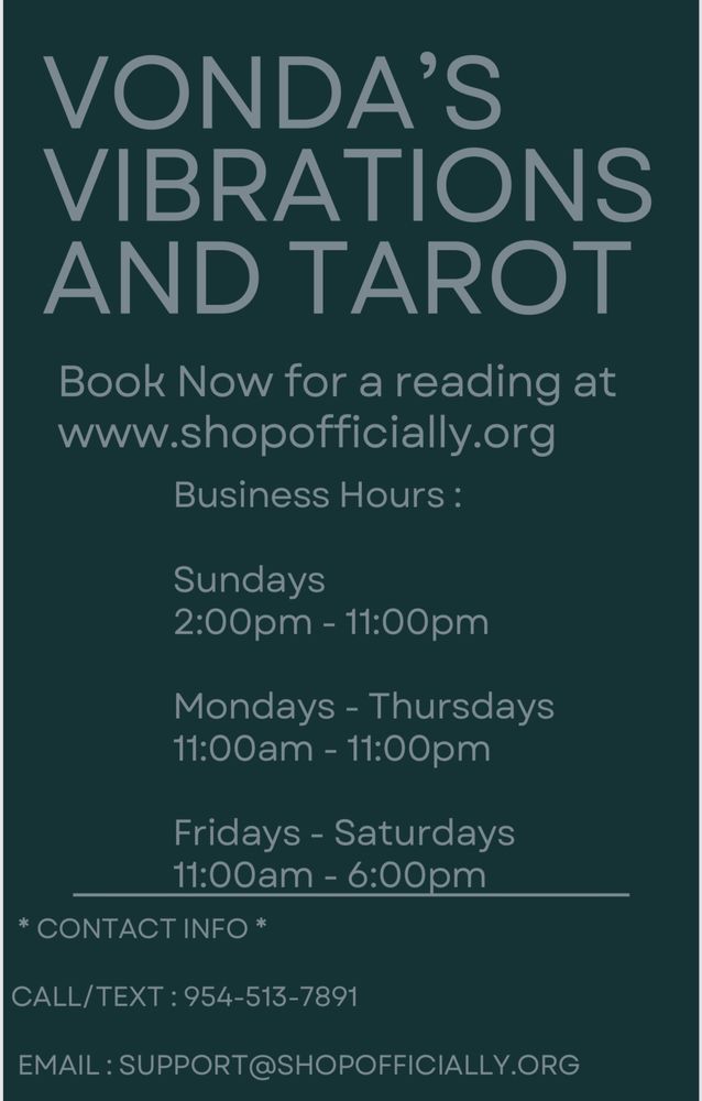 VONDAS VIBRATIONS & TAROT Updated April 2024 Wilton Manors, Florida