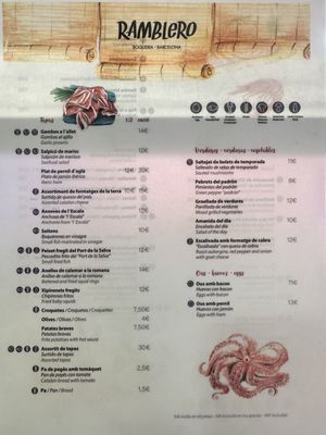 Menu photo 4 Ramblero Barcelona, B