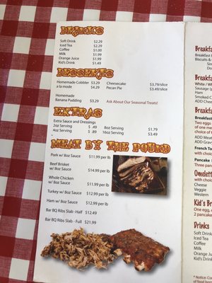Menu photo 2 Pop's Place Bar B Q Hanceville, AL