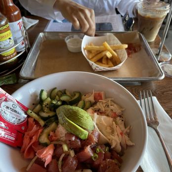 Dory Deli - Poke Bowl (meh), Thick Cut Idaho French Fries (good) - Delis Near Me - Newport Beach, California