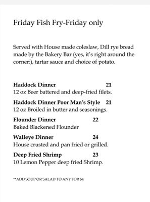 Menu photo 4 Wildflower Supper Club Kewaunee, WI