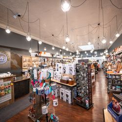 The Kitchen Shop - Shop interior looking toward the checkout counter and the back of the shop.