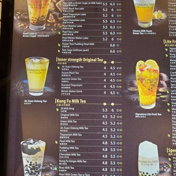 Kung Fu Tea - Clear menu of kungfu tea - Bubble Tea Near Me - Mississauga, Ontario Kung Fu Tea - Clear menu of kungfu tea - Bubble Tea Near Me - Mississauga, Ontario