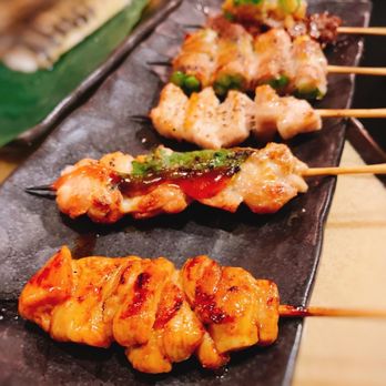 Zakkushi on Denman - Zakkushi Set 5 skewers $15 Momo (Teriyaki), Umeshiso yaki, Mé maki, P-toro and Oropon beef - Japanese Near Me - Vancouver, British Columbia Zakkushi on Denman - Zakkushi Set 5 skewers $15 Momo (Teriyaki), Umeshiso yaki, Mé maki, P-toro and Oropon beef - Japanese Near Me - Vancouver, British Columbia