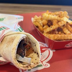 Pali Grill - Kabob "sandwich" with fries