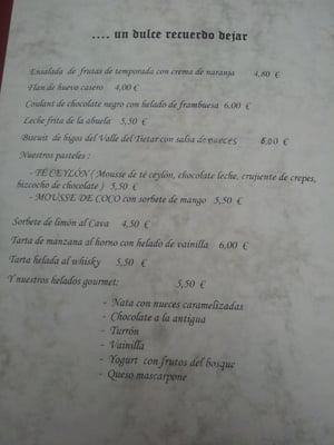 Menu photo 2 Restaurante Las Cancelas Ávila, AV Menu photo 2 Restaurante Las Cancelas Ávila, AV