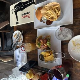 A5 Wagyu Burger, Battered Mahi Mahi Tacos