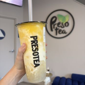 Presotea Berkeley - mango smoothie with lychee - Bubble Tea Near Me - Berkeley, California